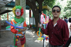 PEN-Myanmar-interviewing-a-special-respondent-in-Myay-Ni-Kone-Park-Sep-2019